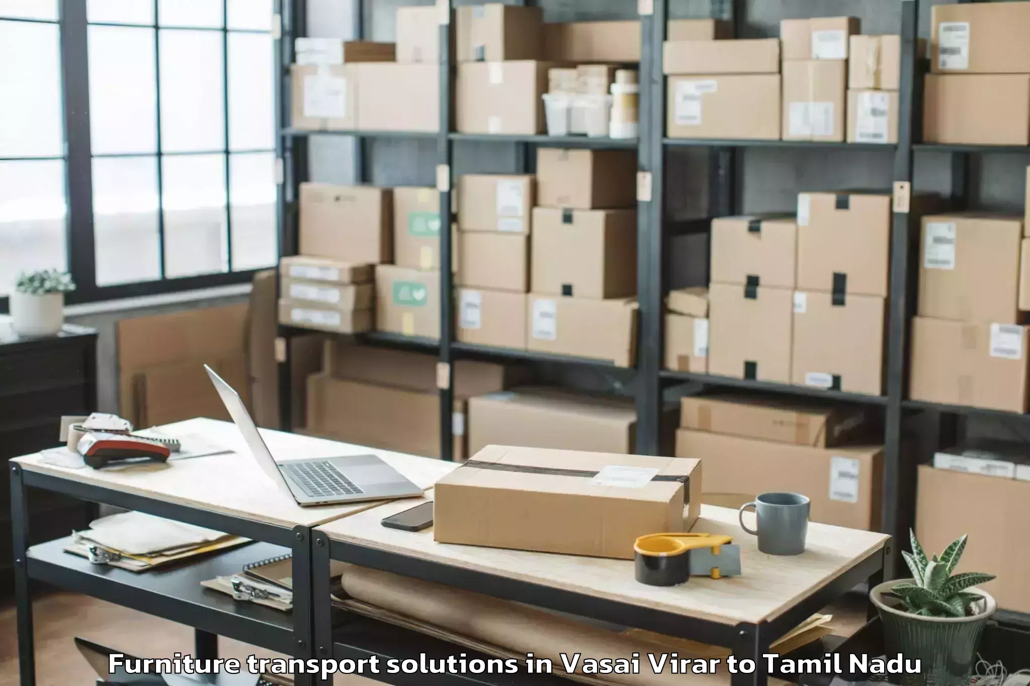 Reliable Vasai Virar to Thiruverumbur Furniture Transport Solutions